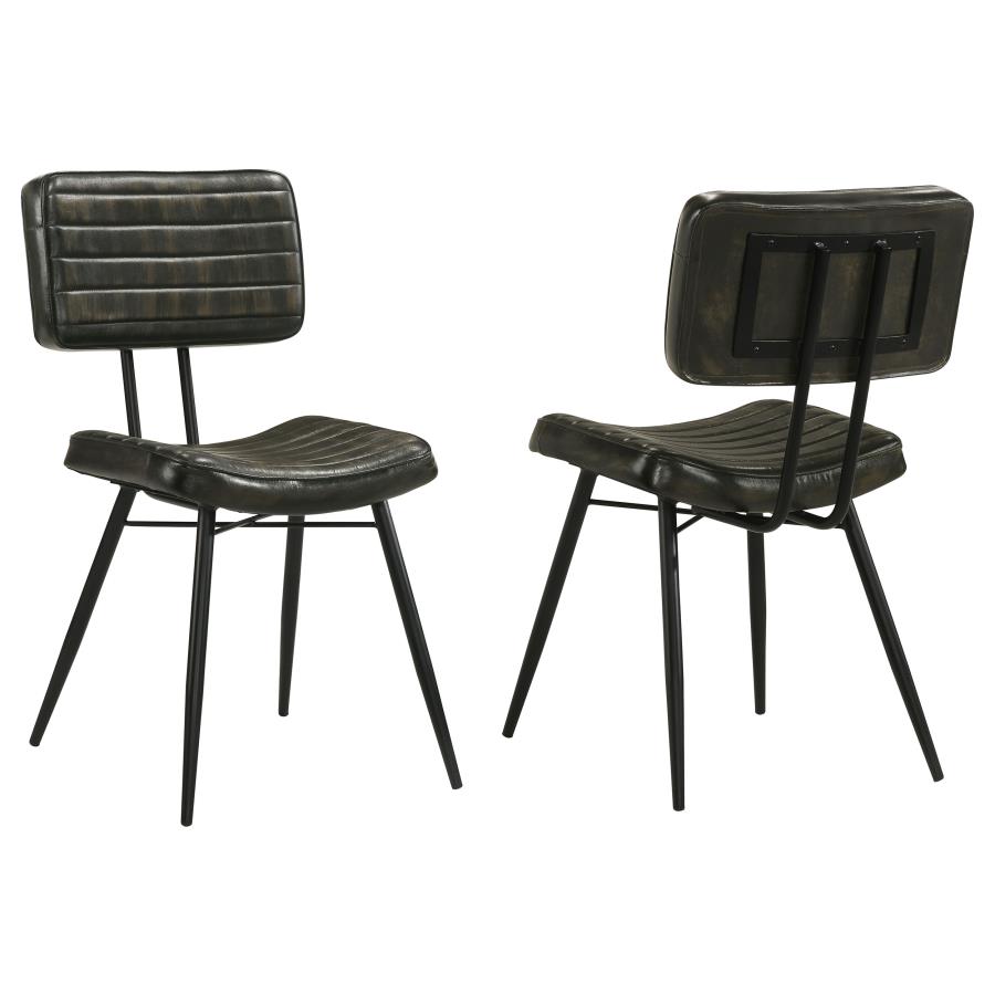 (image for) Misty Leather Upholstered Dining Chair Espresso (Set of 2)