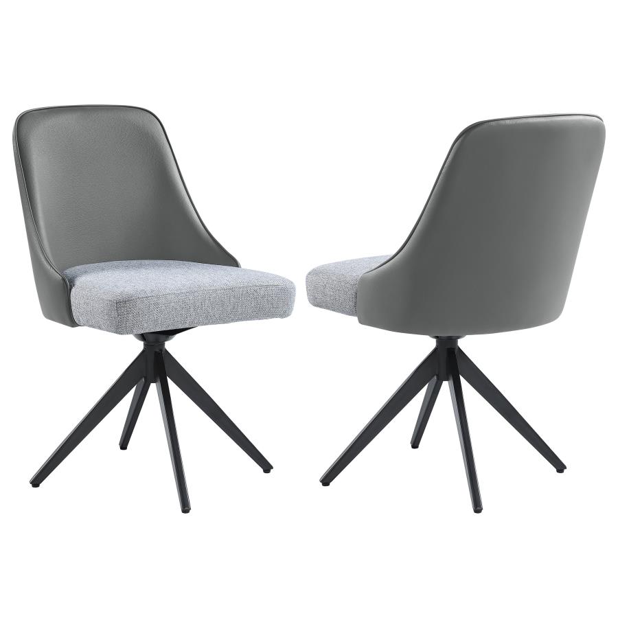 (image for) Paulita Upholstered Swivel Dining Side Chair Grey (Set of 2)