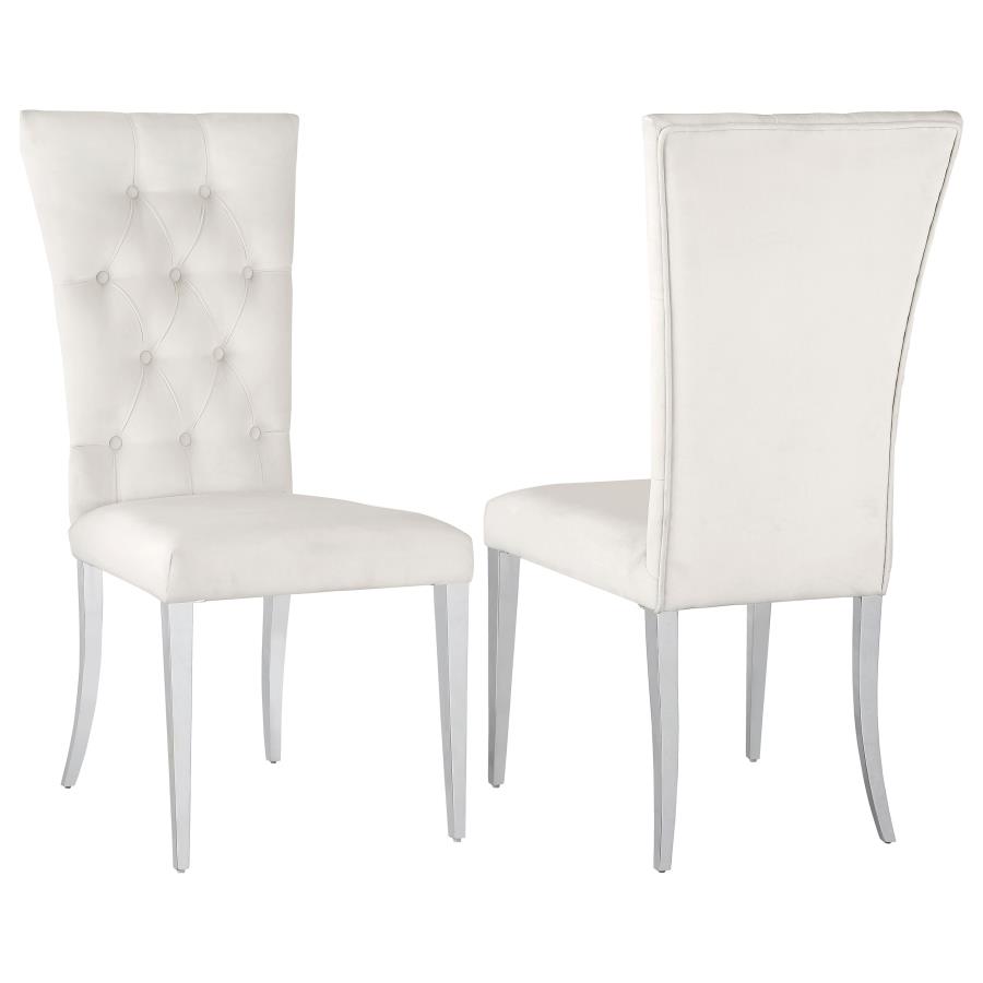 (image for) Kerwin Velvet Upholstered Dining Side Chair White (Set of 2)