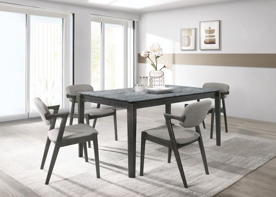 (image for) Stevie 5-piece Rectangular Dining Table Set Grey and Black