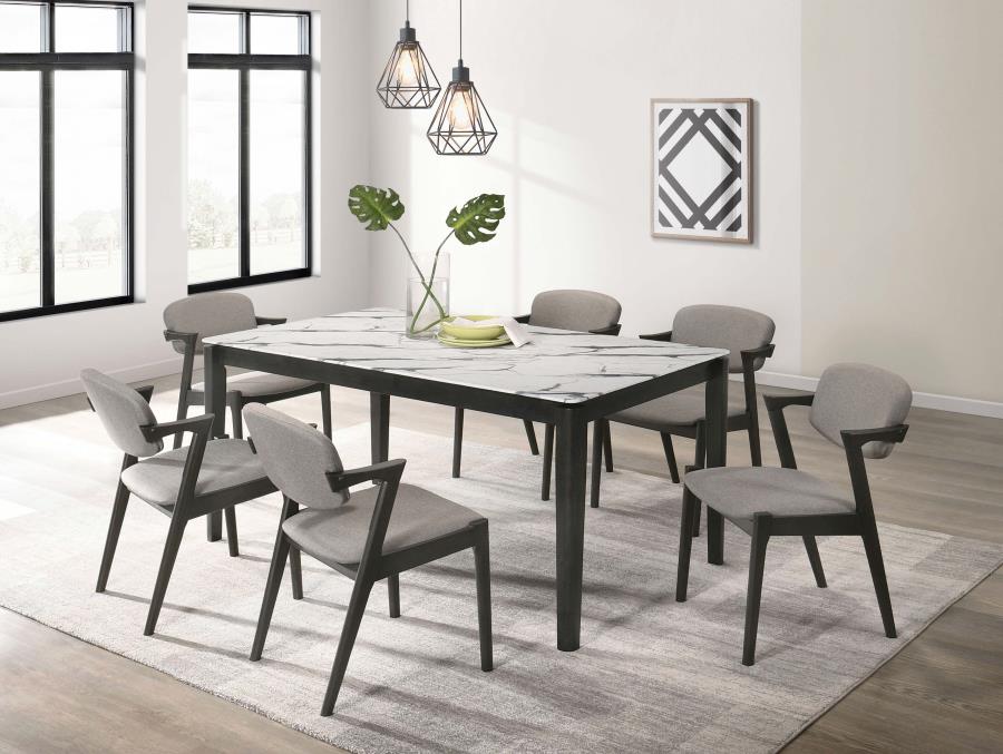 (image for) Stevie 7-piece Rectangular Dining Table Set White and Black