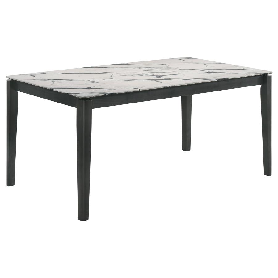 (image for) Stevie Rectangular 63-inch Faux Marble Dining Table White