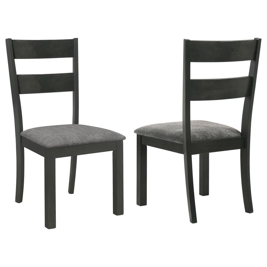 (image for) Jakob Ladder Back Wood Dining Side Chair Black (Set of 2)