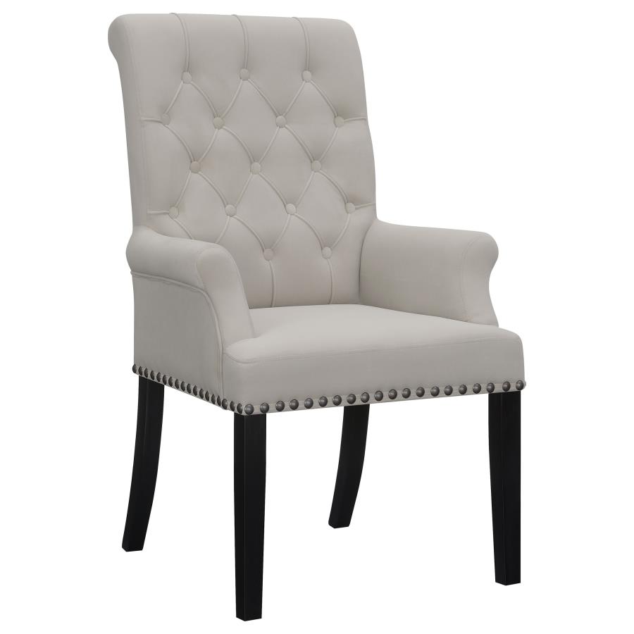 (image for) Alana Velvet Upholstered Dining Arm Chair Sand