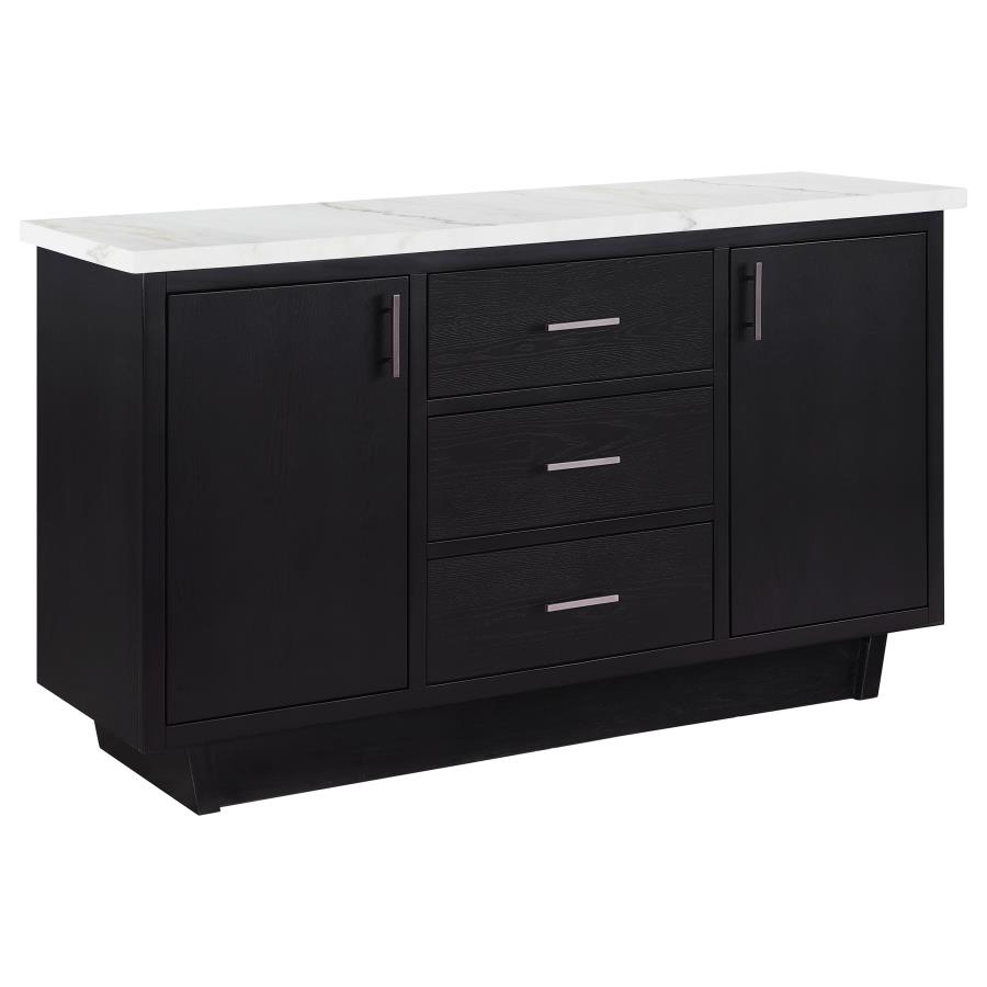 (image for) Sherry 3-drawer Marble Top Sideboard Buffet Rustic Espresso