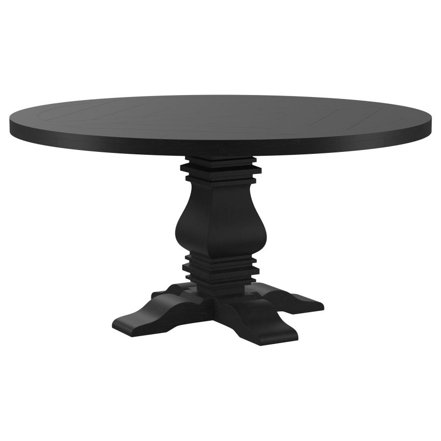 (image for) Florence Round 60-inch Pedestal Base Dining Table Black