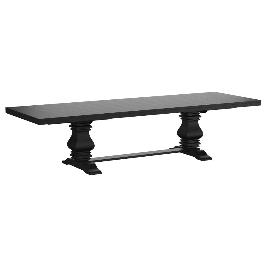 (image for) Florence 126-inch Extension Dining Table Distressed Black