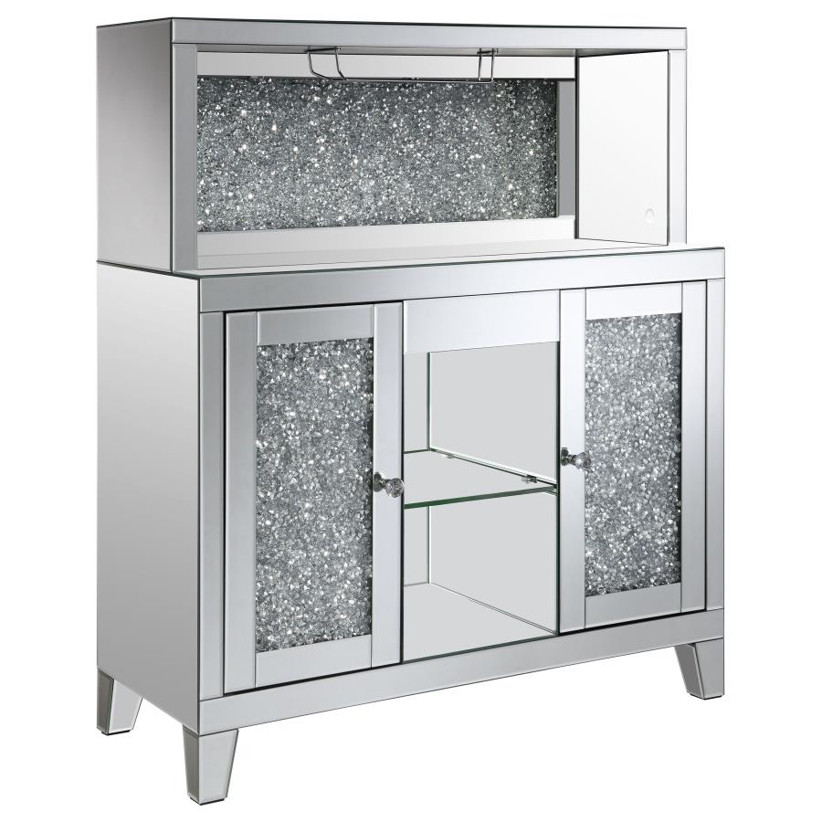 (image for) Yvaine 2-door Mirrored Acrylic Home Bar Wine Cabinet Silver