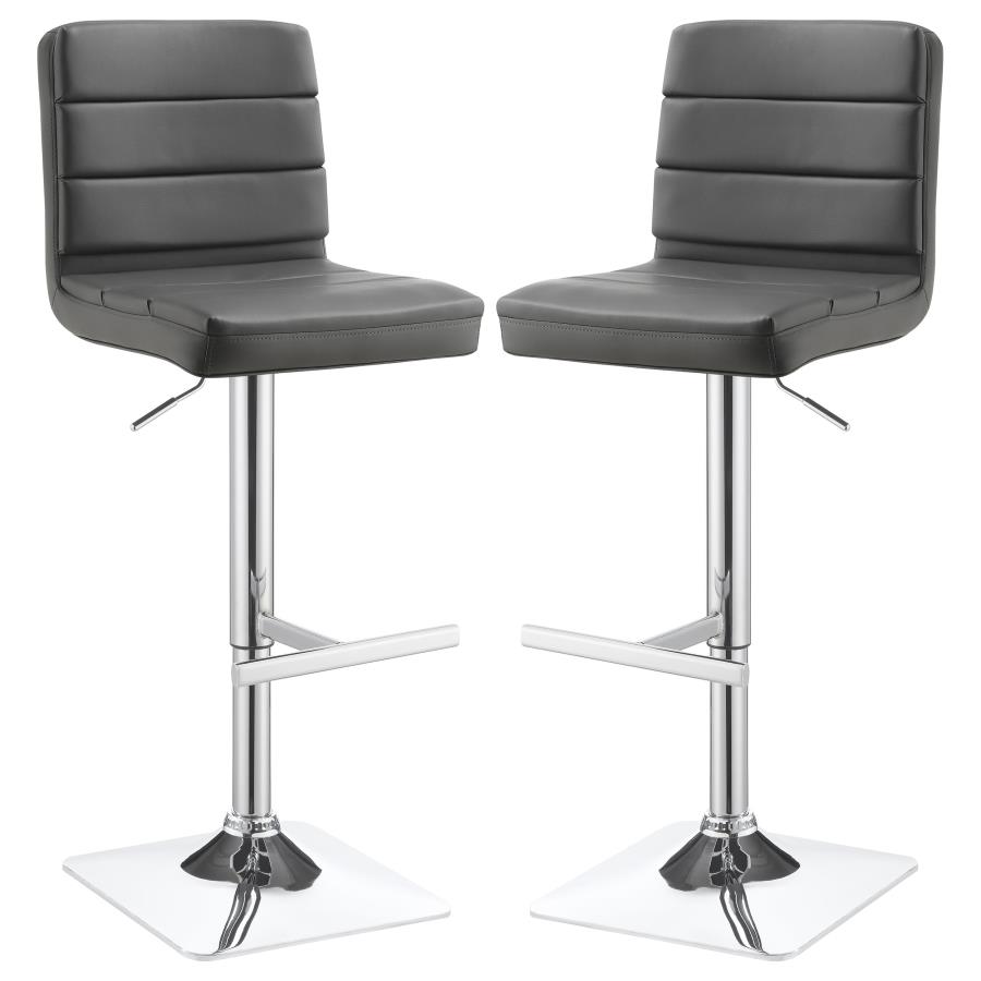 (image for) Bianca Upholstered Adjustable Bar Stool Grey (Set of 2)