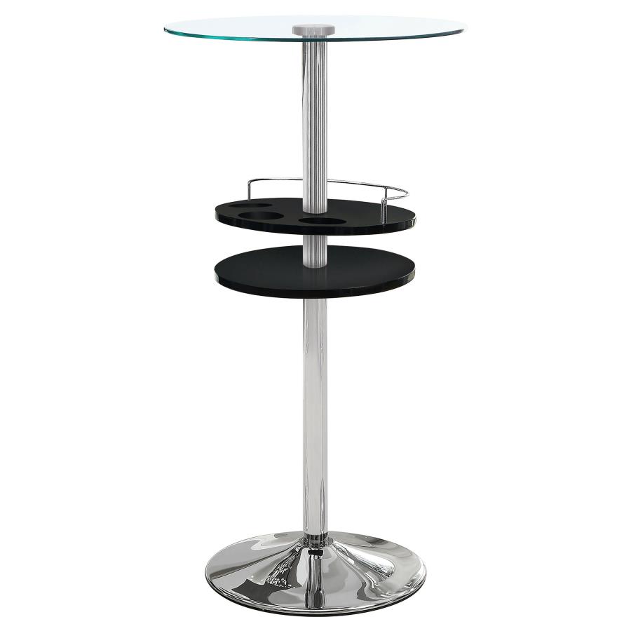 (image for) Gianella Round 24-inch Glass Top Bistro Bar Table Chrome