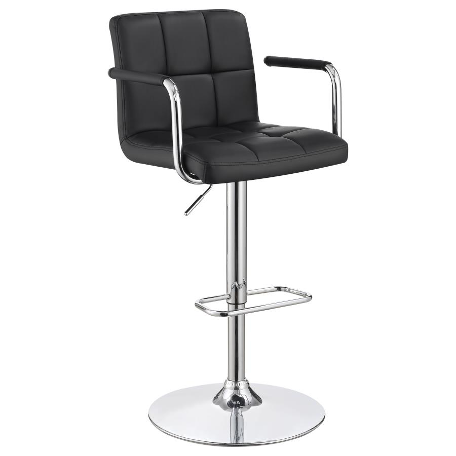 (image for) Palomar Adjustable Height Bar Stool Black and Chrome