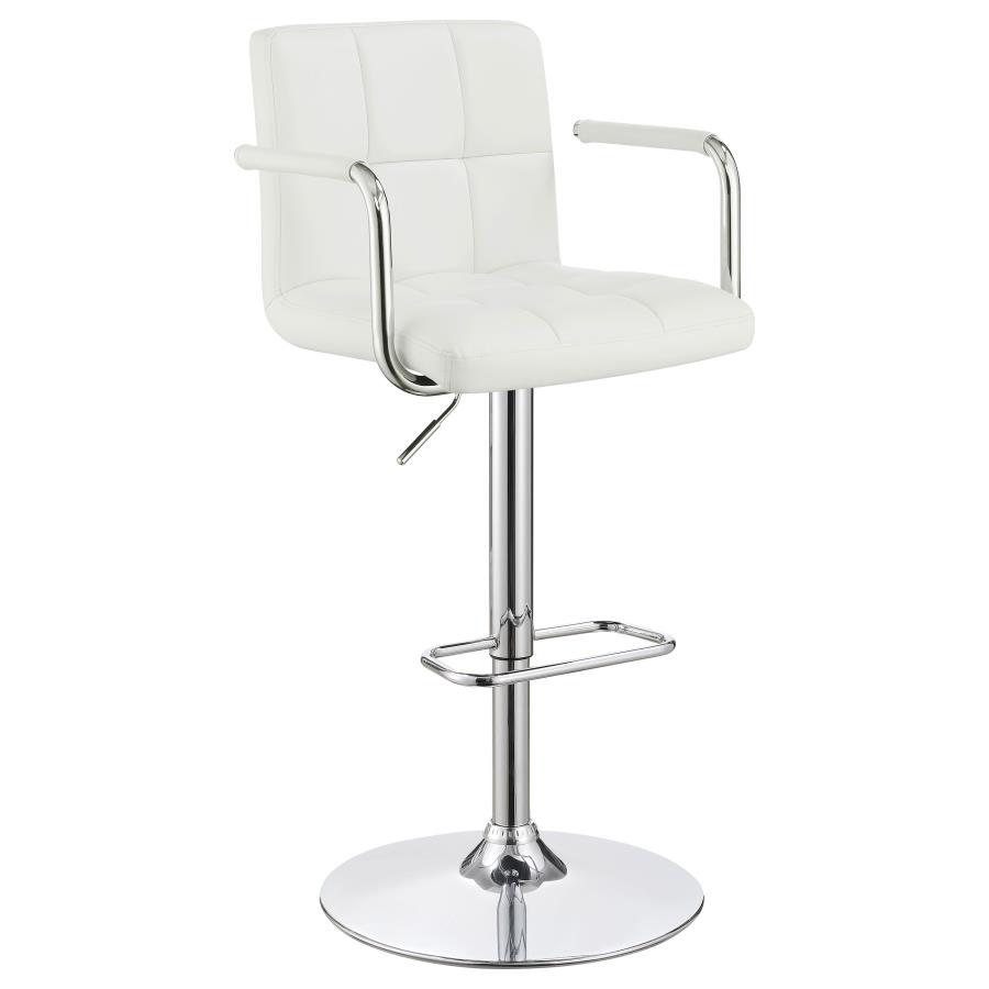 (image for) Palomar Adjustable Height Bar Stool White and Chrome