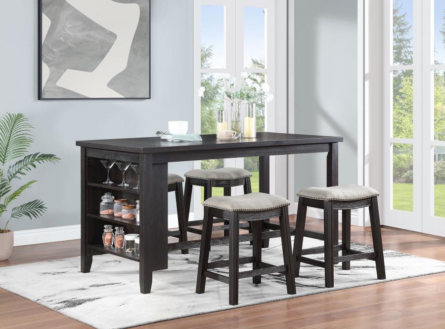 (image for) Elliston 5-piece Counter Height Dining Table Set Dark Grey