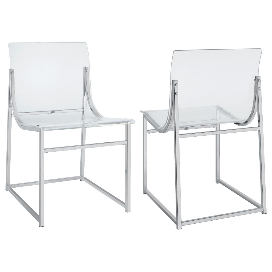 (image for) Adino Acrylic Dining Side Chair Chrome (Set of 2)