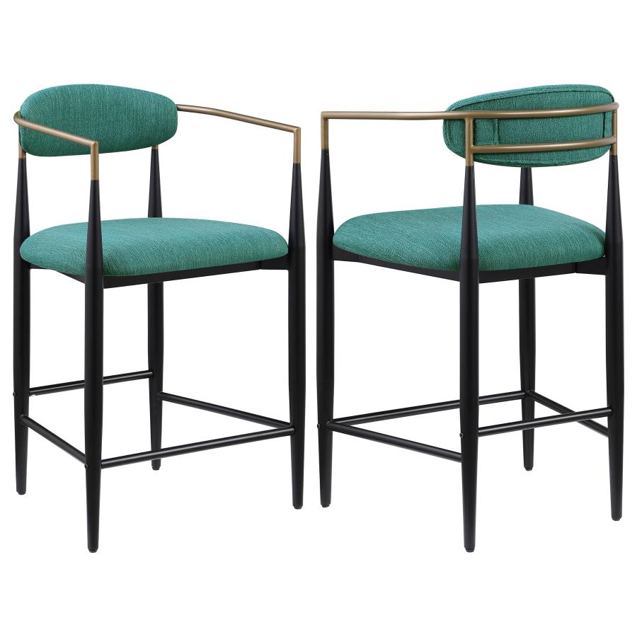 (image for) Tina Fabric Upholstered Counter Chair Green (Set of 2)