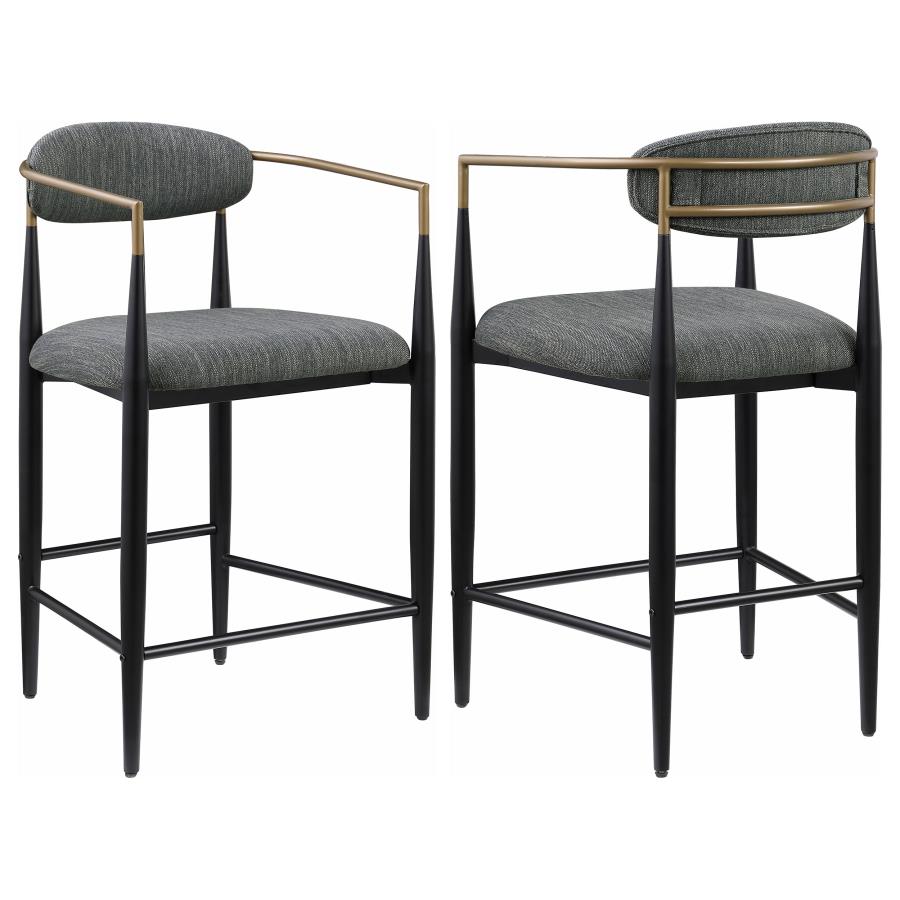 (image for) Tina Fabric Upholstered Counter Chair Dark Grey (Set of 2)