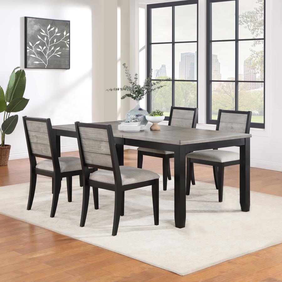 (image for) Elodie 5-piece Rectangular Extension Leaf Dining Set Black