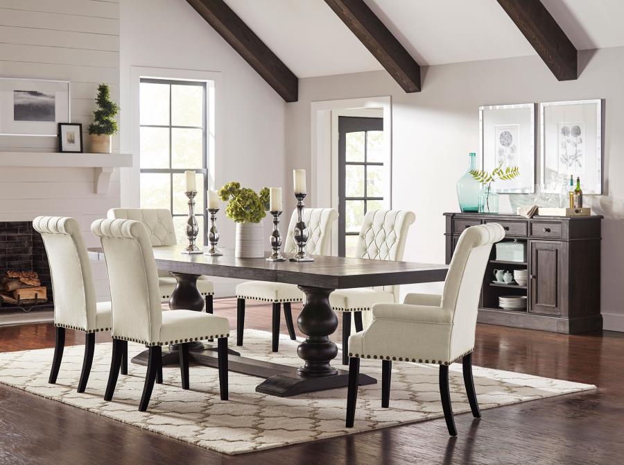 (image for) Phelps 8-piece Rectangular Dining Table Set Distressed Noir