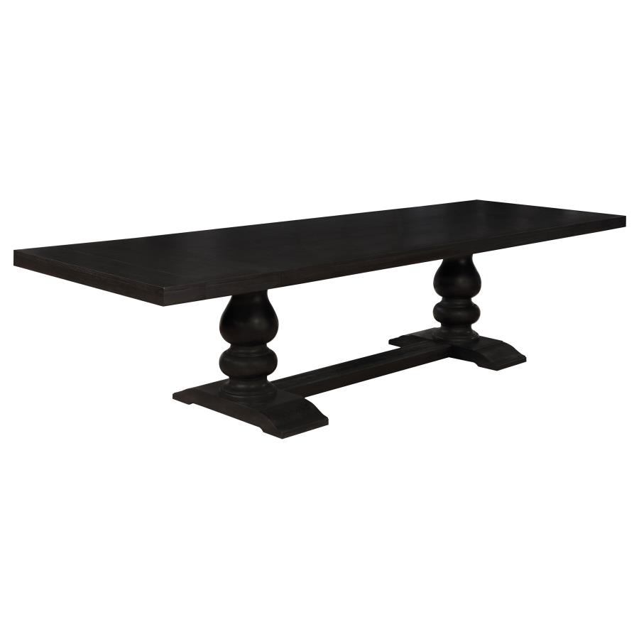 (image for) Phelps 123-inch Extension Leaf Dining Table Distressed Noir