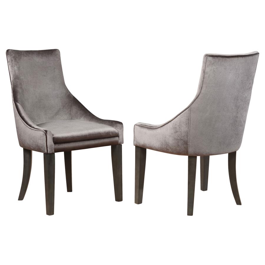 (image for) Phelps Velvet Upholstered Dining Side Chair Grey (Set of 2)