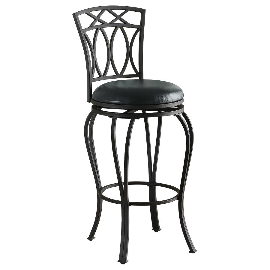 (image for) Adamsville Upholstered Swivel Bar Stool Black