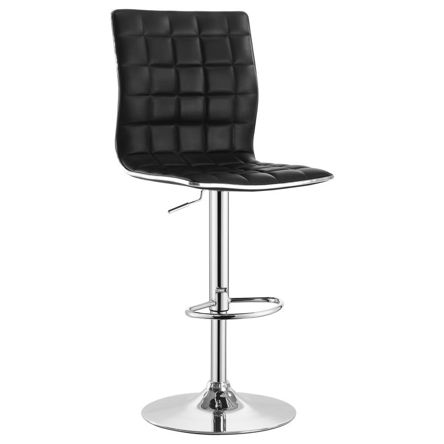 (image for) Ashbury Upholstered Adjustable Bar Stool Black (Set of 2)