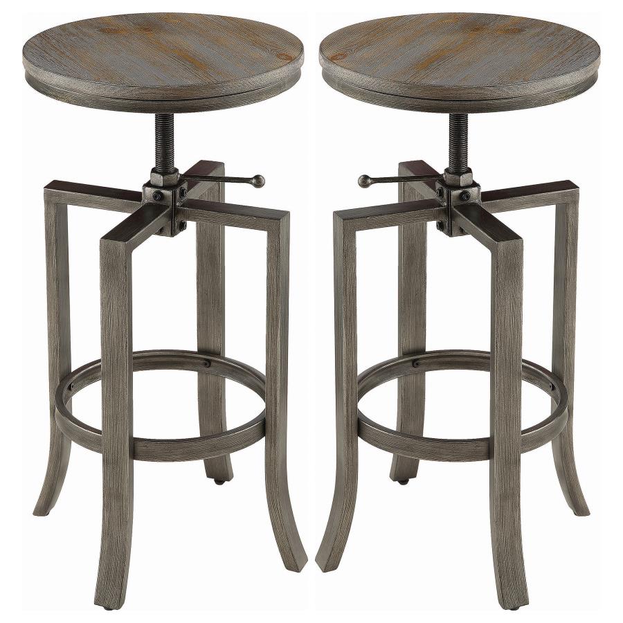 (image for) Bartlett Adjustable Backless Bar Stool Nutmeg (Set of 2)