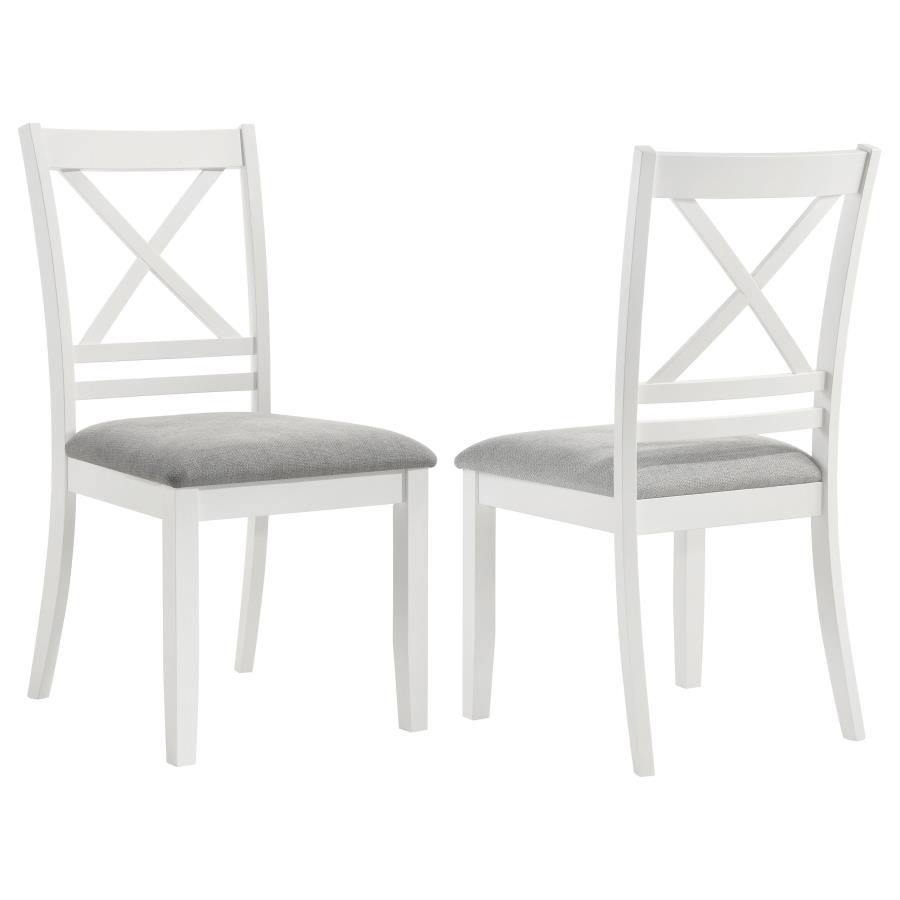 (image for) Hollis Cross Back Wood Dining Side Chair White (Set of 2)