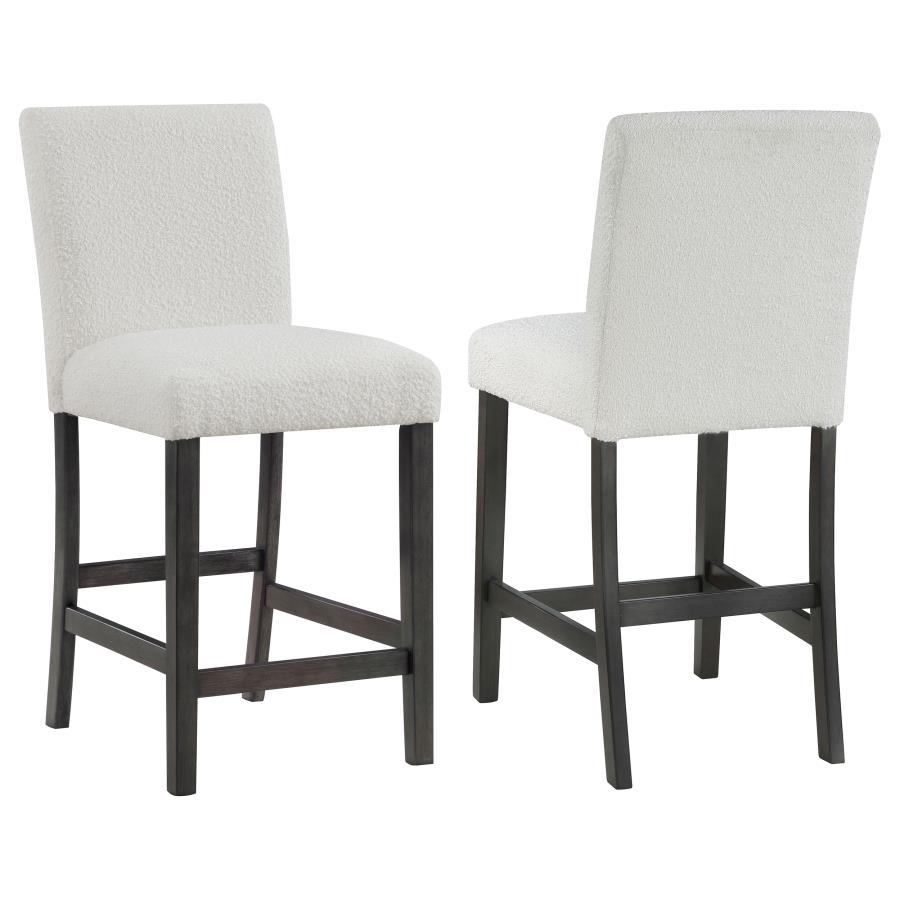 (image for) Alba Boucle Upholstered Counter Chair White (Set of 2)