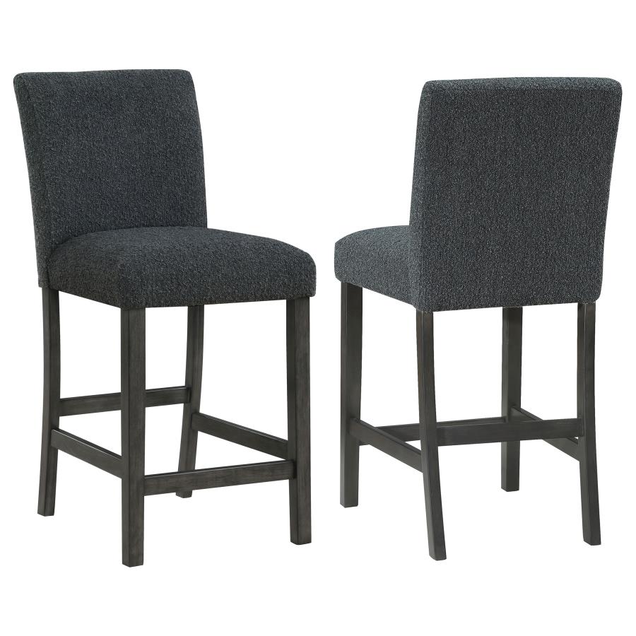 (image for) Alba Boucle Upholstered Counter Chair Black (Set of 2)