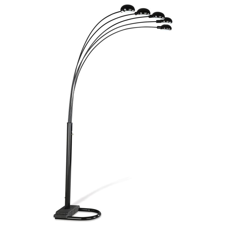 (image for) Kayd 92-inch Arc 5-light Dome Shade Metal Floor Lamp Black