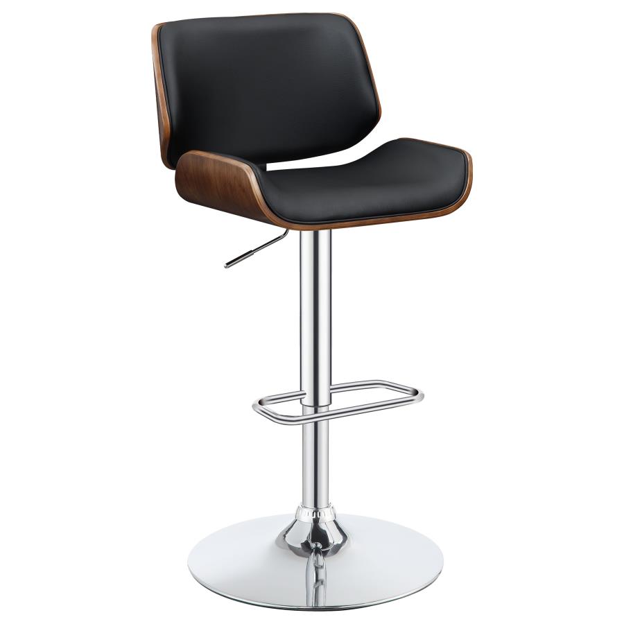 (image for) Folsom Upholstered Adjustable Bar Stool Black and Chrome