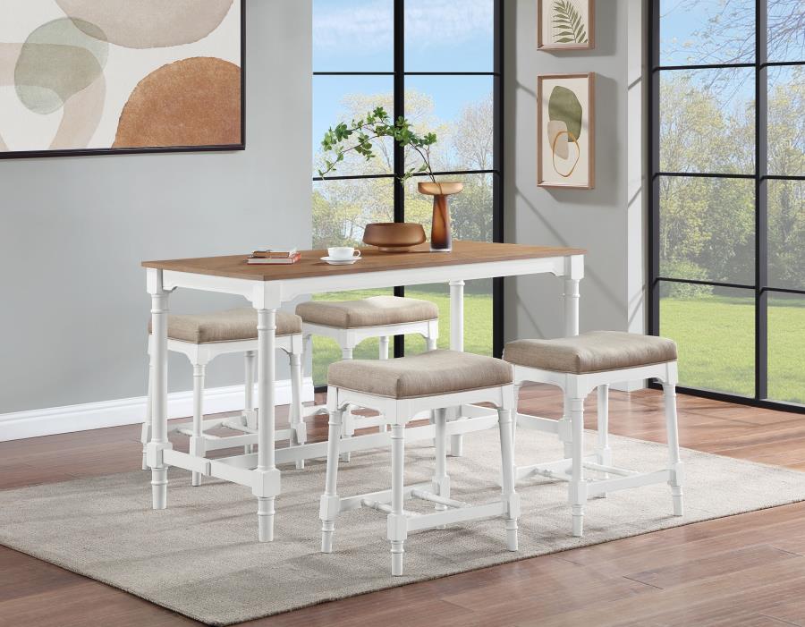 (image for) Martina 5-piece Rectangular Counter Height Dining Set White