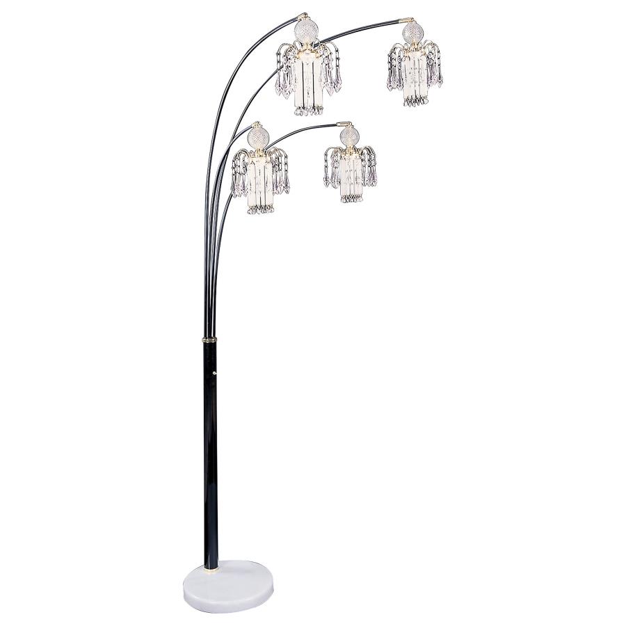 (image for) Maisel 91-inch Hanging Crystal Arc Tree Floor Lamp Black