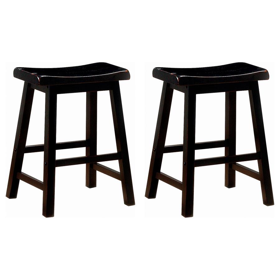 (image for) Durant Wood Backless Counter Stool Black (Set of 2)