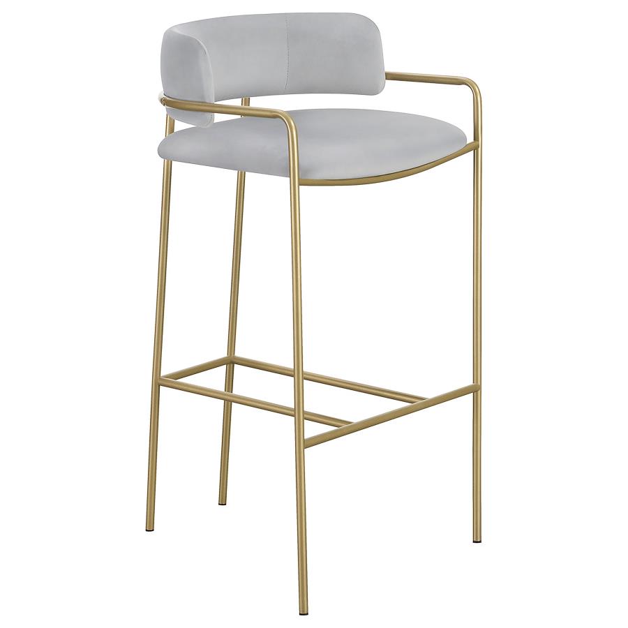 (image for) Comstock Upholstered Low Back Stool Grey and Gold