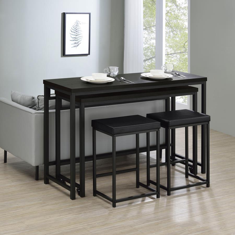 (image for) Hawes 4-piece Multipurpose Counter Height Table Set Black