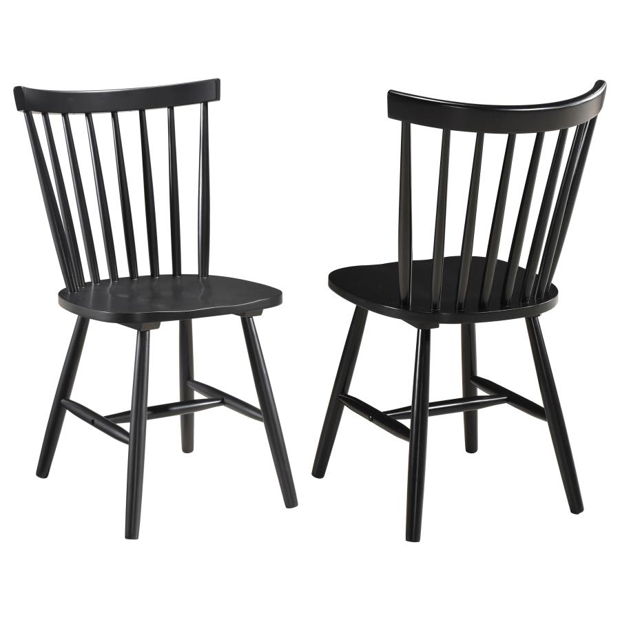 (image for) Hollyoak Windsor Wood Dining Side Chair Black (Set of 2)