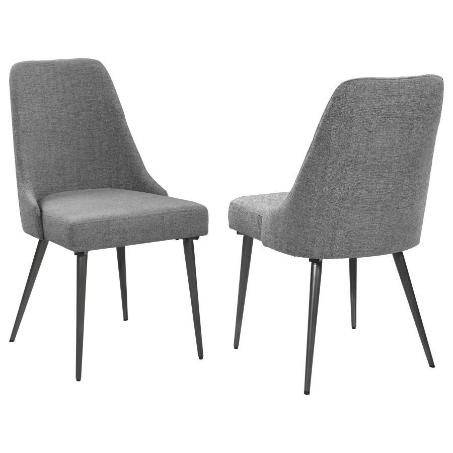 (image for) Alan Fabric Upholstered Dining Side Chair Grey (Set of 2)