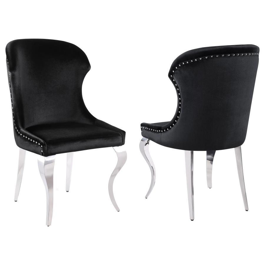 (image for) Cheyanne Upholstered Dining Side Chair Black (Set of 2)