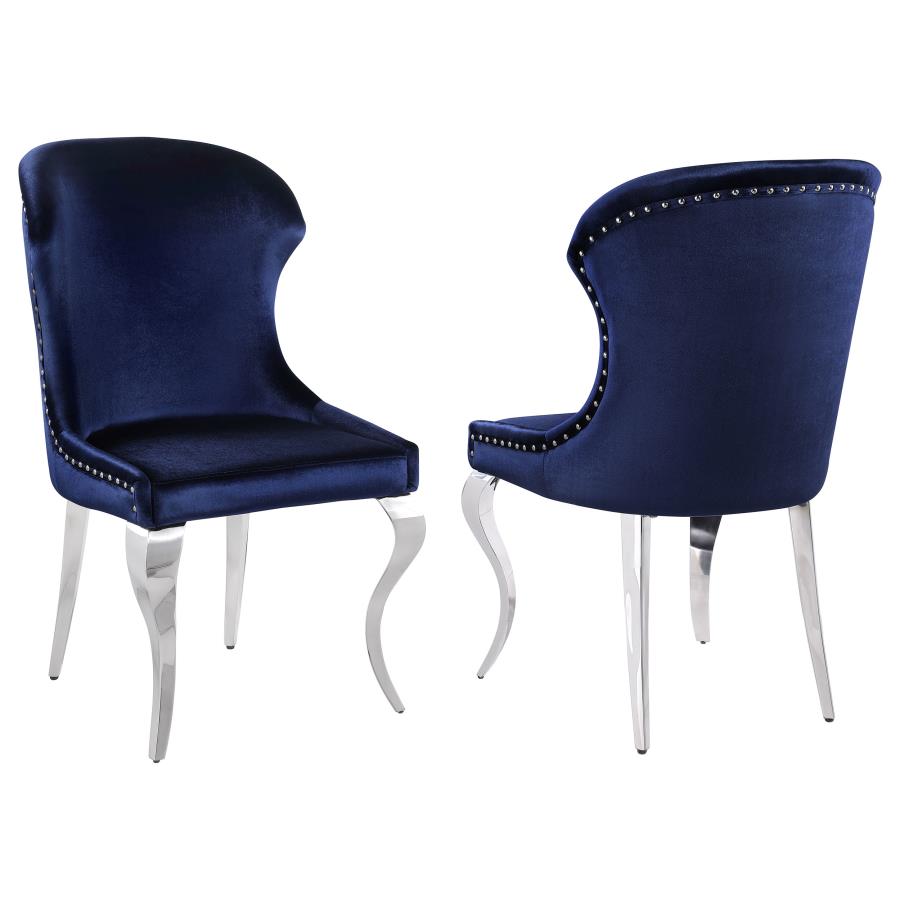 (image for) Cheyanne Upholstered Dining Side Chair Ink Blue (Set of 2)