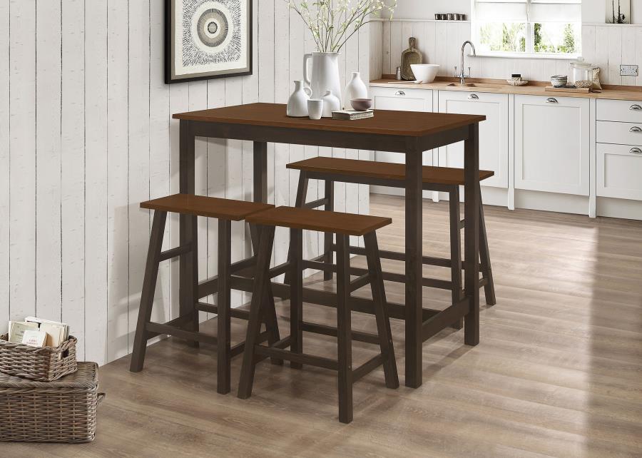 (image for) Connie 4-piece Counter Height Set Chestnut and Dark Brown