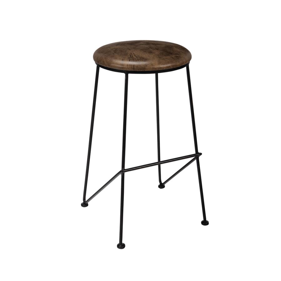 (image for) Floyd Bar Height Stool Saddle and Dark Gunmetal