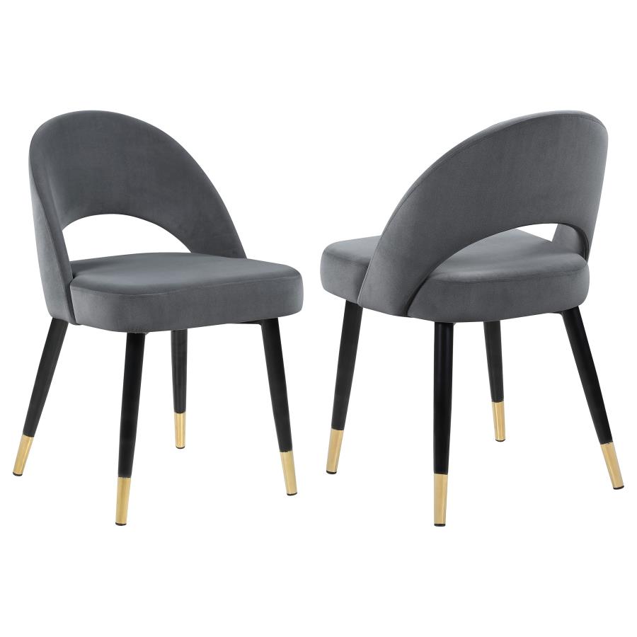 (image for) Lindsey Upholstered Dining Side Chair Grey (Set of 2)