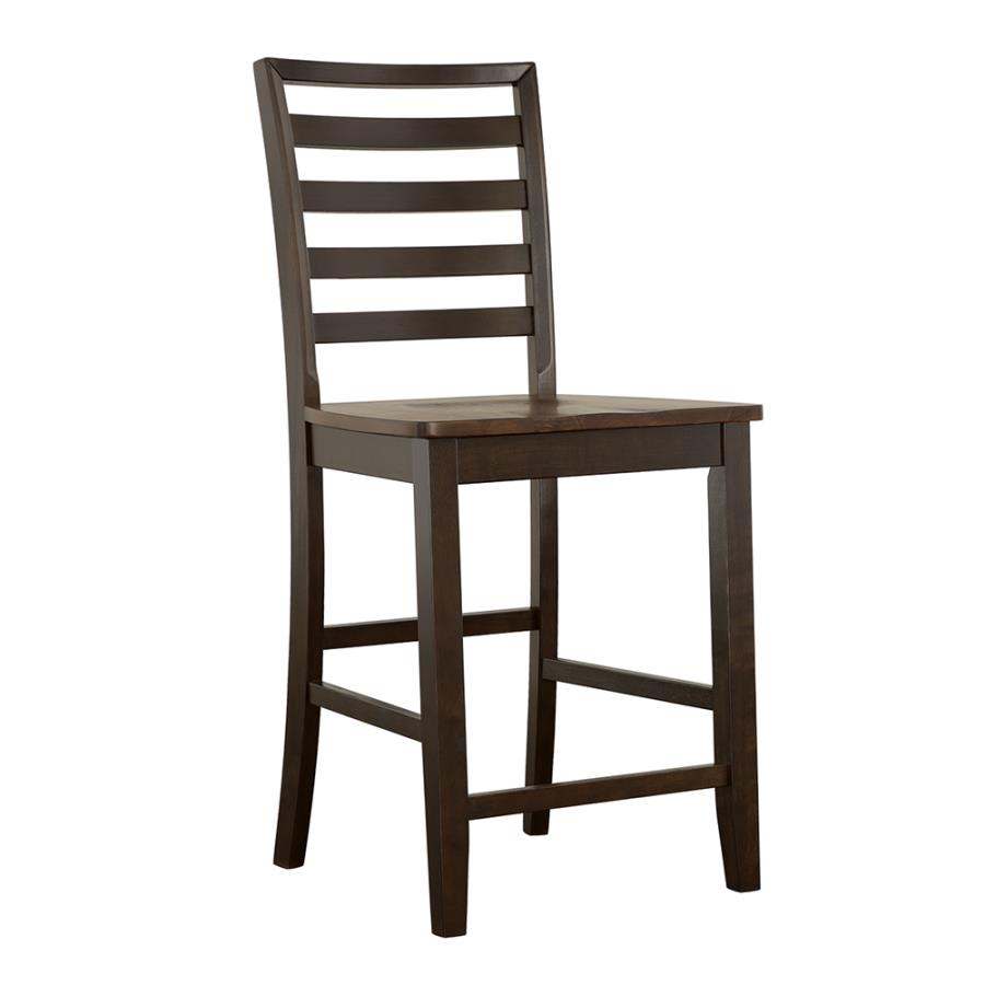 (image for) Sanford Ladder Back Counter Height Stools Cinnamon and Espresso (Set of 2)