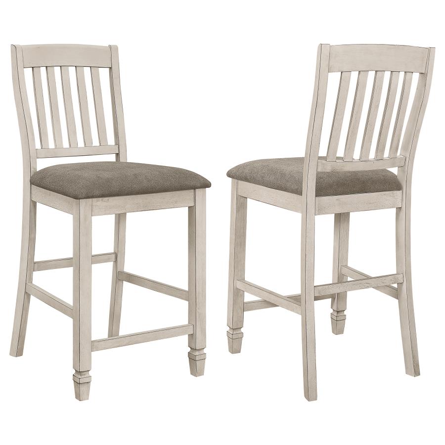 (image for) Sarasota Wood Counter Chair Rustic Cream (Set of 2)