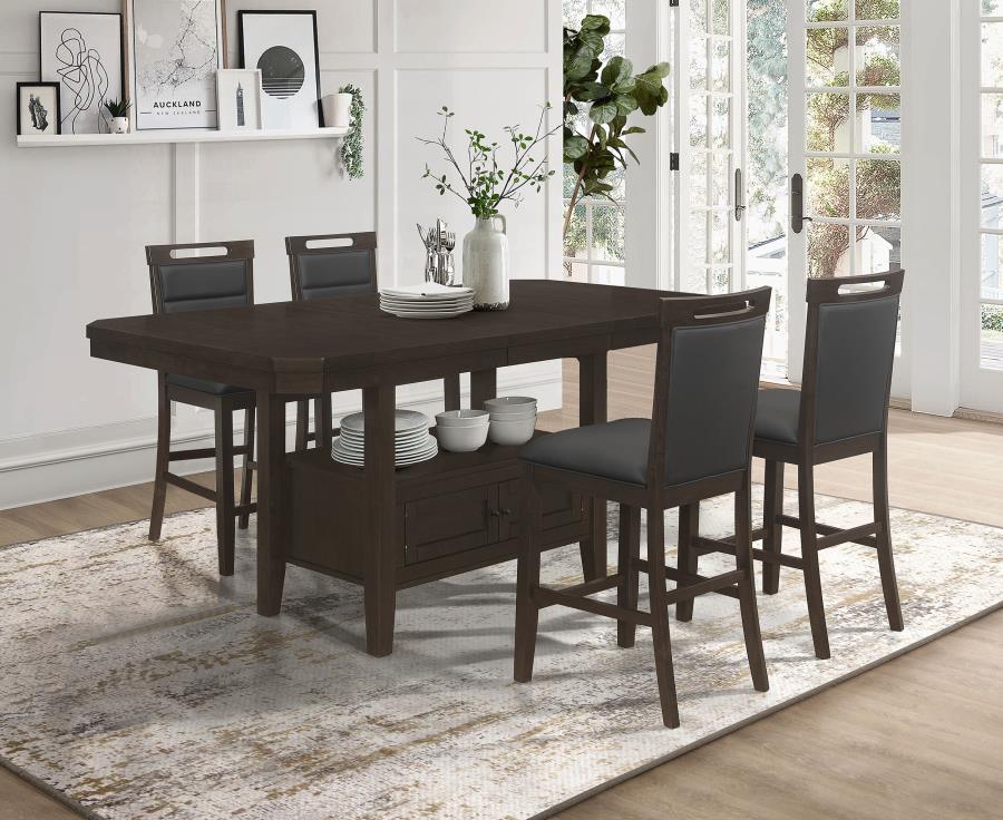 (image for) Prentiss 5-piece Butterfly Leaf Dining Table Set Cappuccino