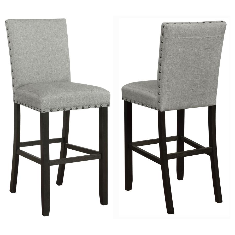 (image for) Kentfield Fabric Upholstered Bar Chair Grey (Set of 2)