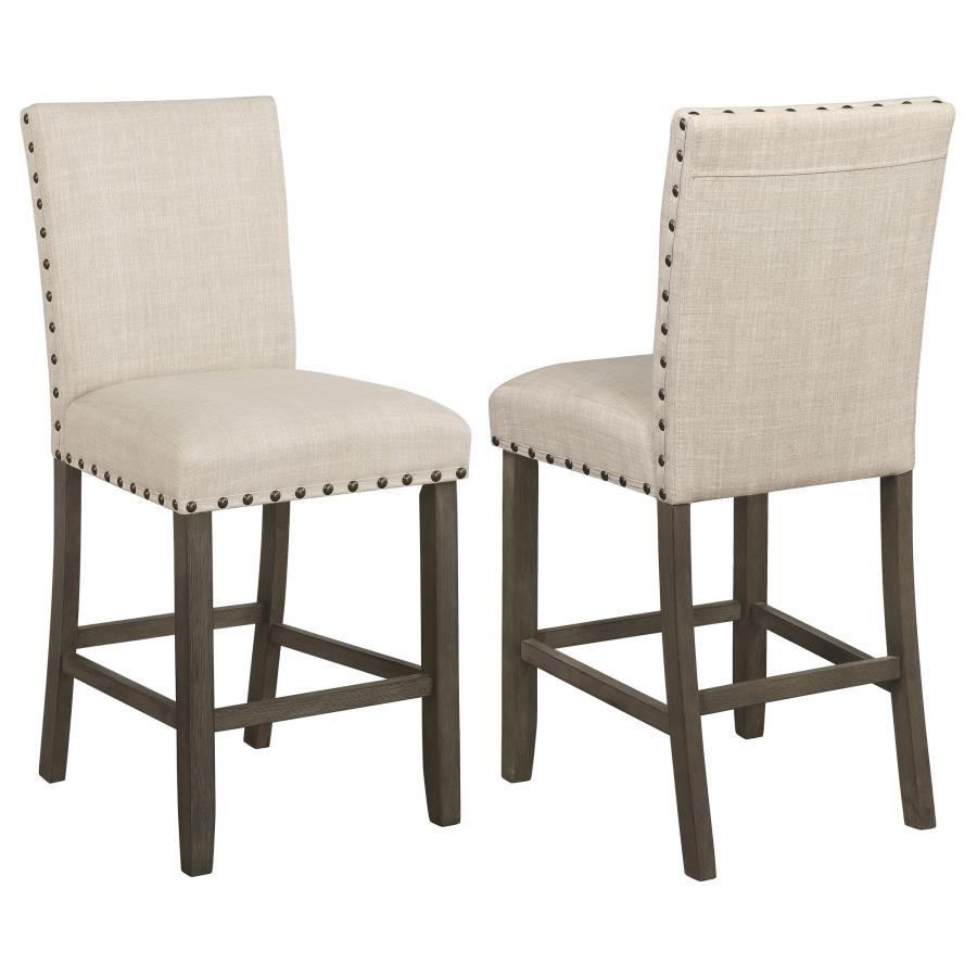 (image for) Ralland Fabric Upholstered Counter Chair Beige (Set of 2)