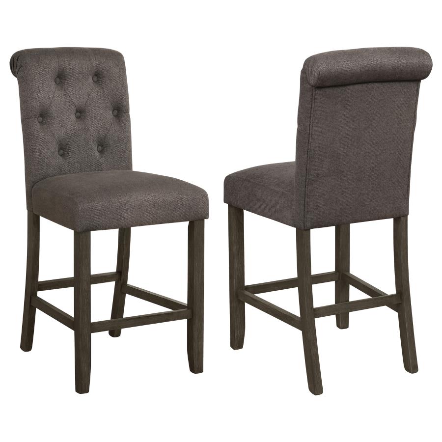 (image for) Balboa Fabric Upholstered Counter Chair Grey (Set of 2)